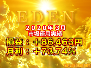 FX自動売買【EDEN】2020年3月度結果報告